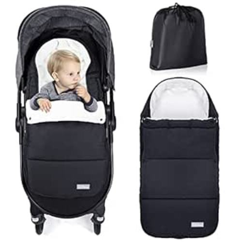 Amazon.com : Orzbow Footmuff for Stroller,Christmas Gifts Weatherproof Anti-Kick Universal Toddler Sleeping Bag,Removable Warm Coral Fleece Lined Stroller Bunting Bag Footmuff（Black） : Baby