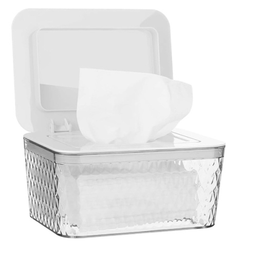 Wipes Dispenser, One-Handed Operation Wipe Holder for Baby & Adult, Seal-Designed Wipes Container for Bathroom Keep Diaper Wipes Fresh (White)