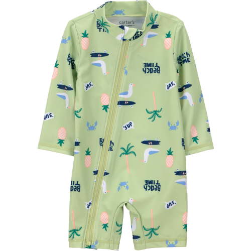 Carter's Child of Mine Baby Rash Guard Swimsuit, One-Piece, Sizes 0-3 Months