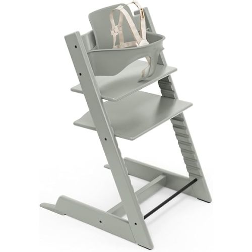 Stokke Tripp Trapp High Chair 2 + Baby Set + Harness, Glacier Green