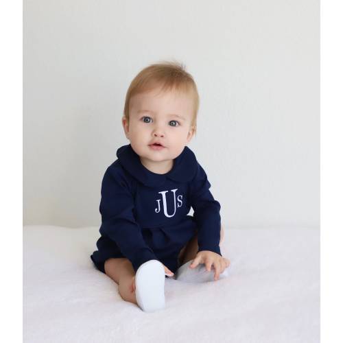 Baby boy coming home outfit, monogrammed bubble, photo outfit, long sleeve pleated bubble, pima cotton, baby boy collar outfit, navy outfit