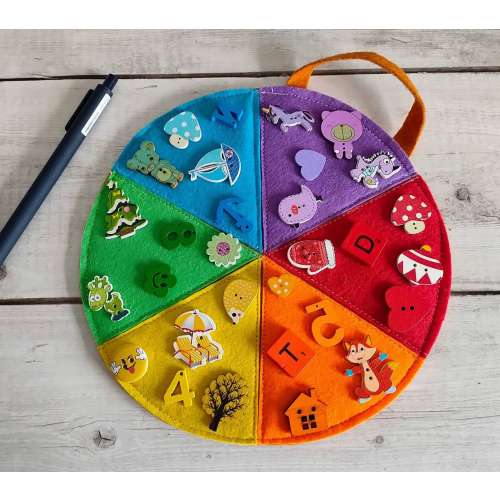 Primary and Secondary Colors Circle, Montessori materials, Matching game, Memory game( No Velcro) Always accompanied by adults (small parts)