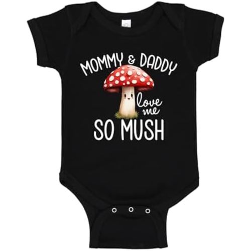 Mommy and Daddy Love Me So Mush Funny Mushroom Baby One Piece Bodysuit Or Toddler Shirt Fungi Baby Gift