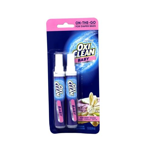 OxiClean Baby Instant Stain Remover Pen Twin Pack, 0.75 oz Each, On-the-Go for Diaper Bags