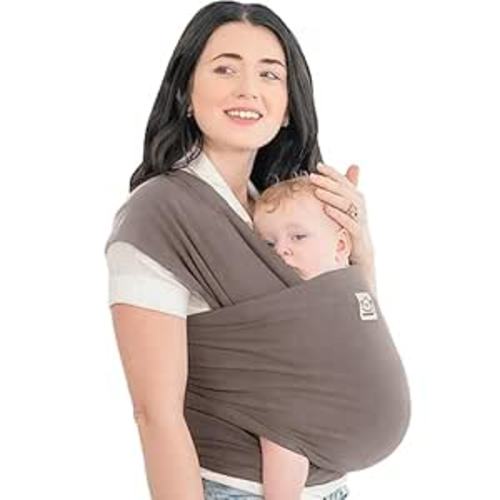 KeaBabies Baby Wrap Carrier, All in 1 Original Baby Carrier (Copper Gray) | Newborn to Toddler Sling, Easy to Wear, Hands Free Bonding, Lightweight, Breathable Infant Wraps