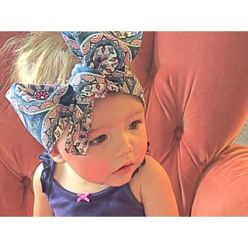 NAVY PINK HEADWRAP-baby girl bow headwrap by AllThingsBambino