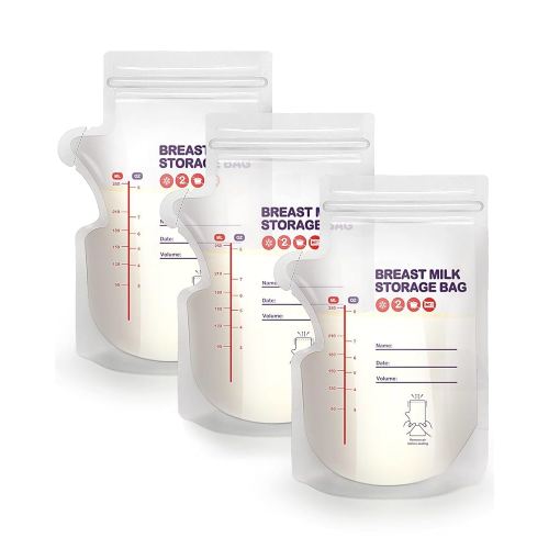 dearlomum BPA-Free Breastmilk Storage Bags - 120 Pcs, 8 Ounce, Self-Standing with Pour Spout, Space-Saving Flat Profile, Ideal for Convenient Breastfeeding and Milk Storage, Refrigeration & Freezing