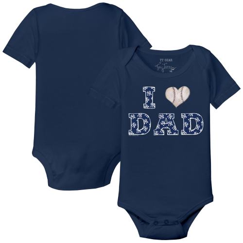 Infant New York Yankees Tiny Turnip Navy I Love Dad Bodysuit