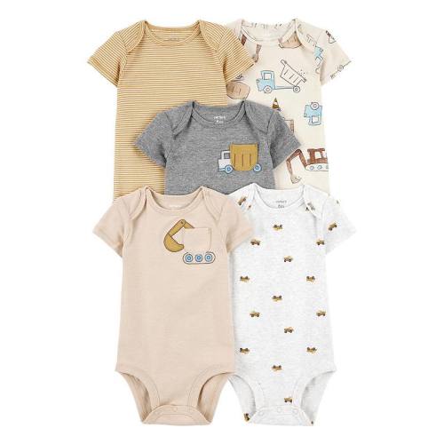 Baby Boy Carter's 5-pk. Construction Short Sleeve Cotton Bodysuits