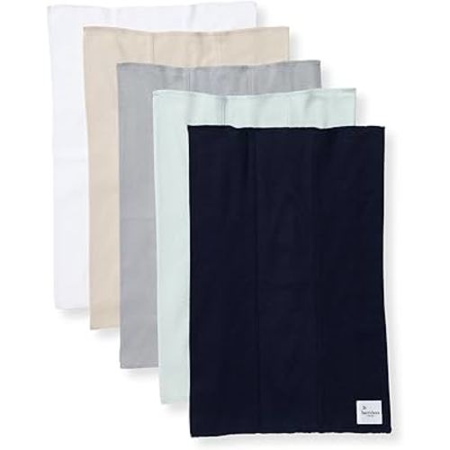 Burt's Bees Baby Infant Burp Cloths, 100% Organic Cotton Extra Absorbent Soft Fabric Drool Cloths, 5-Pack Newborn Must-Have Essential Large Burping Cloths, One Size 17 x 11.75 Inches