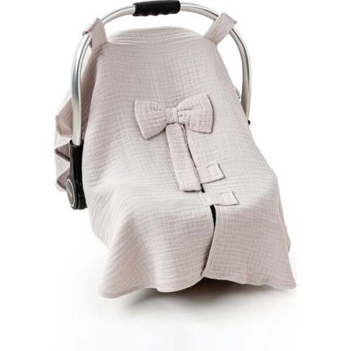 Andy Wawa Muslin Bow Car Seat Cover - Beige
