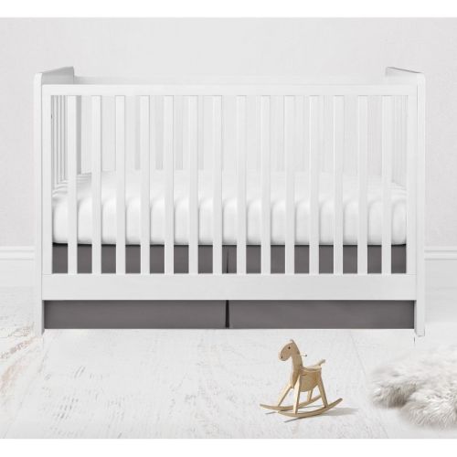 Bacati - Solid Gray Crib Skirt
