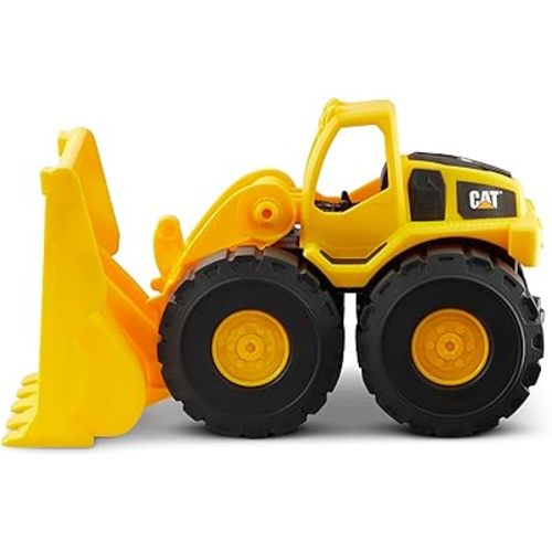 CAT Construction Toys, Construction Fleet 10" Front Loader Toy - Heavy‑Duty Plastic, Working Bucket & Free‑Rolling Wheels, Indoor/Outdoor Sandbox Vehicle for Toddlers & Kids Ages 2 +