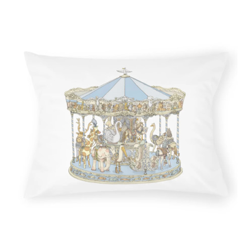 Satin Cushion – Carousel Blue - Atelier Choux
