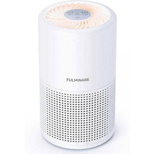 Air Purifiers for Bedroom, FULMINARE H13 True HEPA Air Filter, Quiet Air Cleaner With Night Light,Portable Small Air Purifier for Home, Office, Living Room