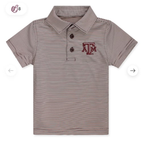 Texas A&M Infant Micro Stripe Polo