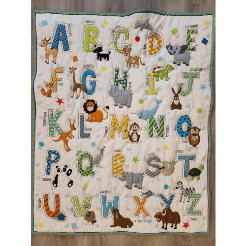 ABC Quilt Baby Quilt Handmade Baby blanket Baby Quilt Blanket Quilted Blanket Crib Blanket Nursery Quilt - LIMITED STOCK