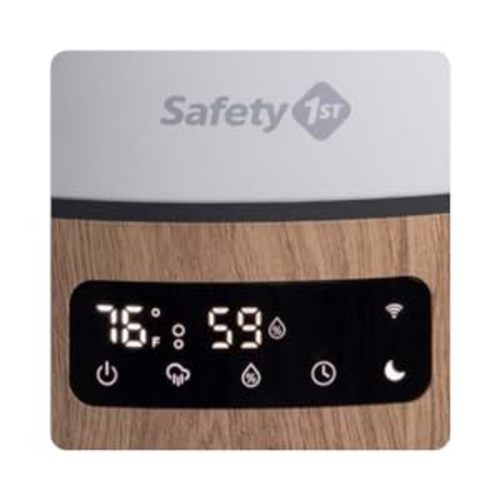 Safety 1st Connected Smart Humidifier — 1 Gallon (3.8L) Tank Size, Cool Mist Humidifier with Hygrometer and Nightlight, and Whisper Quiet for Baby Bedroom, Nursery, iOS and Android Compatible
