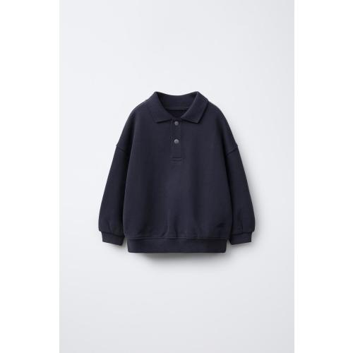 LOGO POLO SWEATSHIRT - Navy blue | ZARA United States