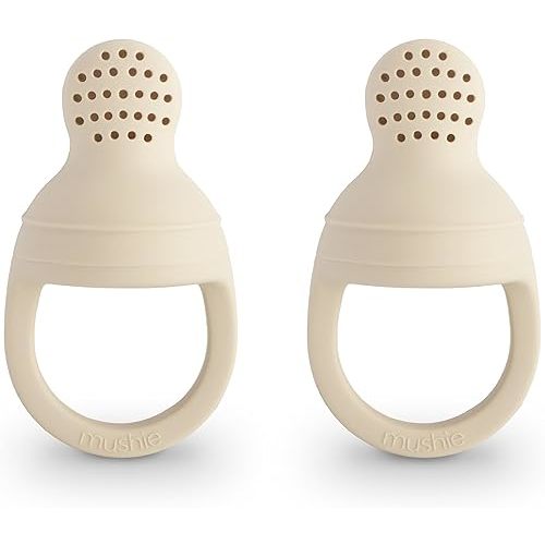 mushie Silicone Baby Fresh Fruit & Food Feeder Pacifier | 6 Months+ (Shifting Sand)