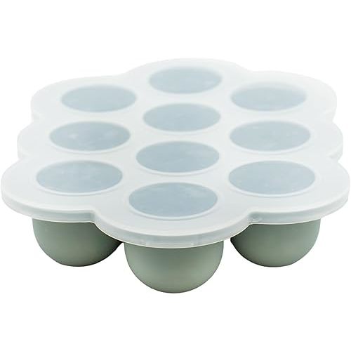 WeeSprout Silicone Baby Food Freezer Tray with Clip-on Lid - Perfect Storage Container for Homemade Baby Food, Vegetable & Fruit Purees, and Breast Milk
