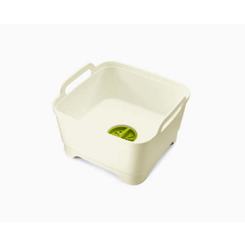 Wash&Drain™ White Green Washing Up Bowl