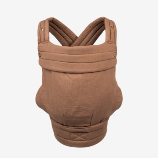 Mabē Monarch Ergonomic Baby Carrier – Premium Cotton Soft Structured Newborn to Toddler Carrier with Hip-Healthy Design, 3 Carry Positions (7-35lbs), Lightweight & Breathable, (Mocha)