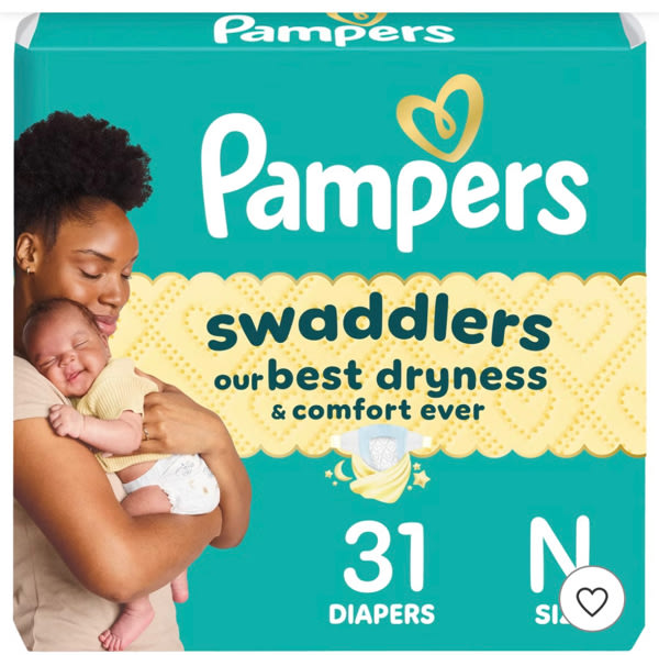 Pampers Swaddlers Sensitive Disposable Diapers - Newborn 31 ct