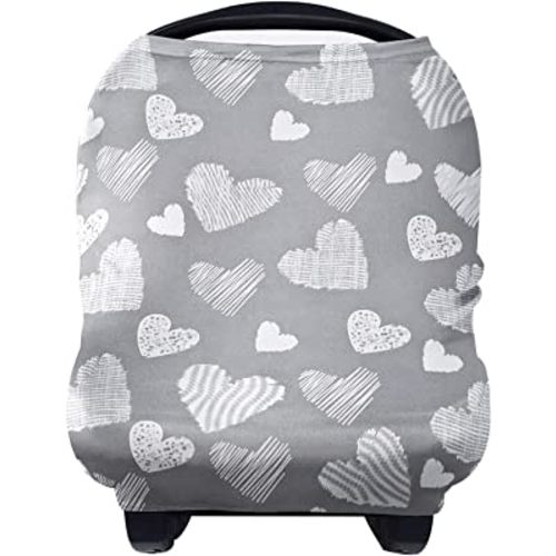 Yoofoss Nursing Cover Breastfeeding Scarf - Baby Car Seat Covers, Infant Stroller Cover, Strechy Carseat Canopy for Boys and Girls