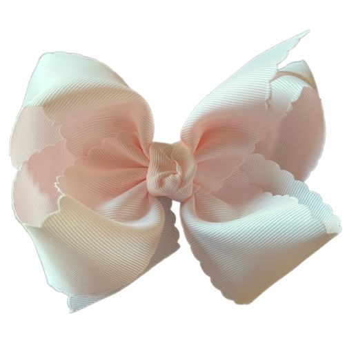 Ballerina Pink Scallop Edge Grosgrain Bow