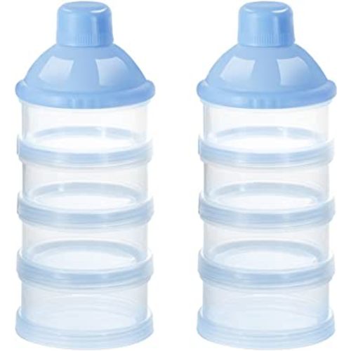 Accmor Formula Dispenser On The Go, 4 Compartments Stackable Formula Container for Travel, Baby Milk Powder Kids Snack Container, BPA Free