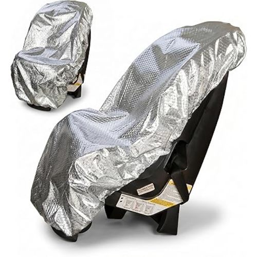 Mommy's Helper Car Seat Sun Shade Cover, Heat Reflective Protector | Universal Fit, Blocks Sun & UV, Reduces Heat Buildup, Baby & Toddler Car Seats, Easy Storage