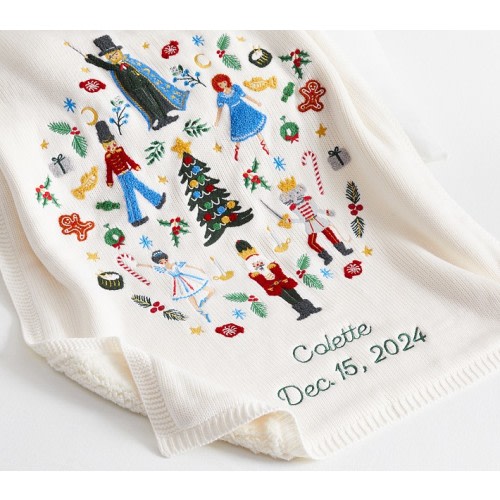 Rifle Paper Co. Nutcracker Heirloom Baby Blanket