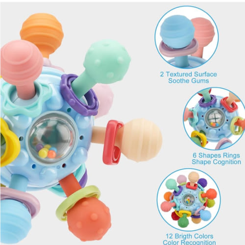 Baby Montessori Sensory Toys for 0-6 6-12 Months, Baby Teether Teething Toys for Babies 0 3 6 9 12 18 Months, Newborn Infant Learning Developmental Toys Gifts for 1 2 Year Old Boys Girls