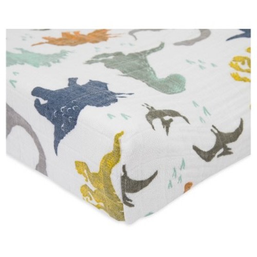 Little Unicorn Cotton Muslin Changing Pad Cover, Color: Dino Friends - Sold out