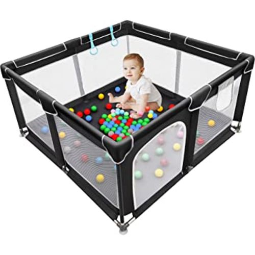 Baby Playpen, Baby Playard, Playpen for Babies with Gate,Indoor & Outdoor Playard for Kids Activity Center,Sturdy Safety Play Yard with Soft Breathable Mesh