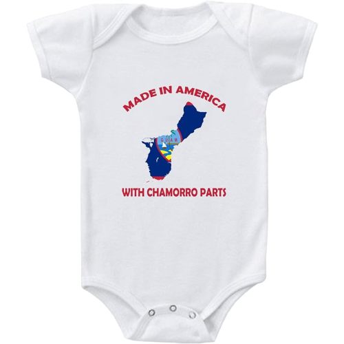 Baby Bodysuit Made in America with Chamorro Guam Parts Boy & Girl Clothes White