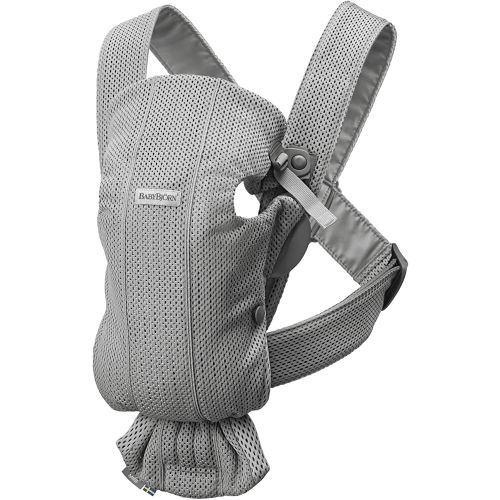 BabyBjörn Baby Carrier Mini, Gray, 3D Mesh | Newborn Carrier (7-25 lbs), Ergonomic, Easy-to-Use
