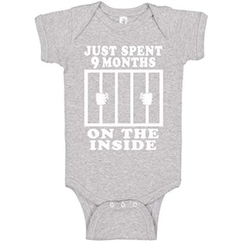 Reaxion Funny Cute Baby Boy Girl Handmade Clothes Infant Just Spent 9 Months On The Inside Bodysuits