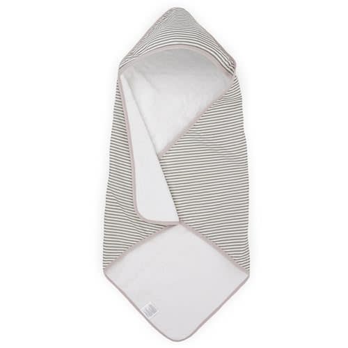 Little Unicorn Premium Infant Hooded Bath Towel| Soft & Absorbent Cotton & Terry Fabric for Newborns (Grey Stripe)