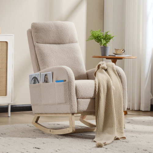 Isabelle & Max™ 24.8" Wide Modern Upholstered Arms Nursery Rocking Accent Chair | Wayfair