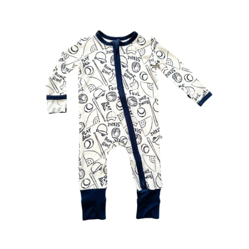 Zipper Romper - Baseball