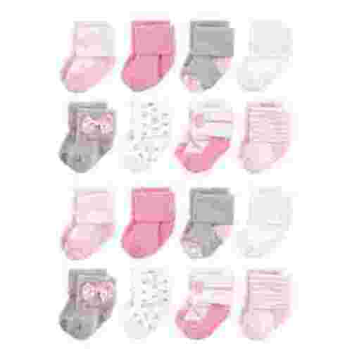 Little Treasure Cotton Rich Terry Socks 16-Pack, Ballerina, 0-6 Months