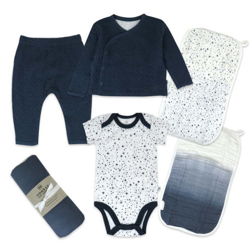 Honest Baby Clothing TAKE ME HOME 6-Piece Organic Cotton Gift Set - Navy, 0-3M