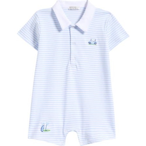 Stripe Pima Cotton Golf Romper, 3-6M