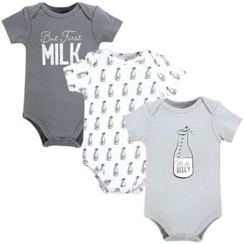 Hudson Baby Cotton Bodysuits, Milk Belly Bottle, 3-6 Months