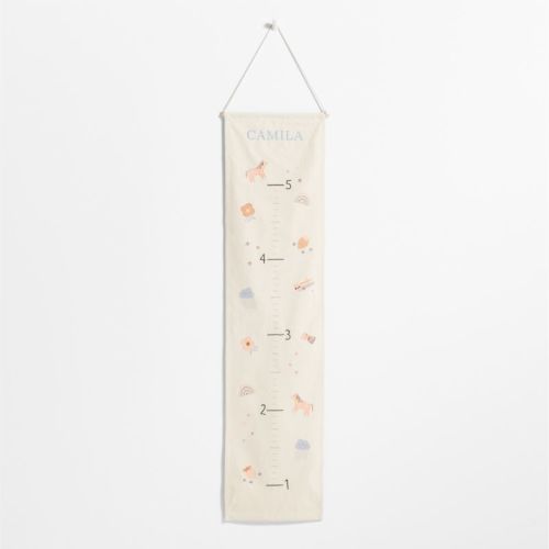 Personalized Rainbows and Unicorns Canvas Personalized Kids  Growth Chart