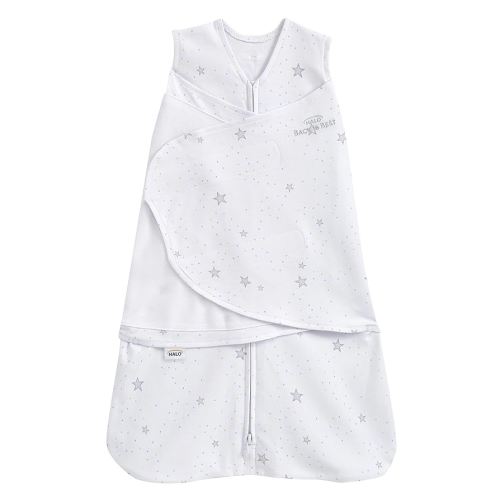 HALO 100% Cotton Sleepsack Swaddle, 3-Way Adjustable Wearable Blanket, TOG 1.5, Stardust, Small, 3-6 Months