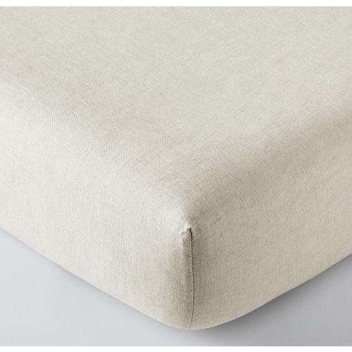 Belgian Flax Linen Crib Fitted Sheet | Pottery Barn Kids