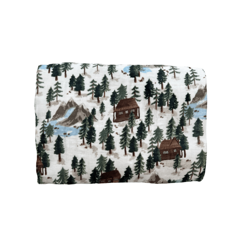 Muslin Swaddle, Vintage Cabin